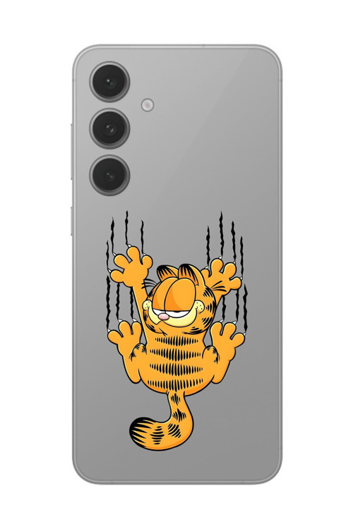 Galaxy S24 Uyumlu Şeffaf Kılıf Cartoon Garfield 4 Tasarımlı