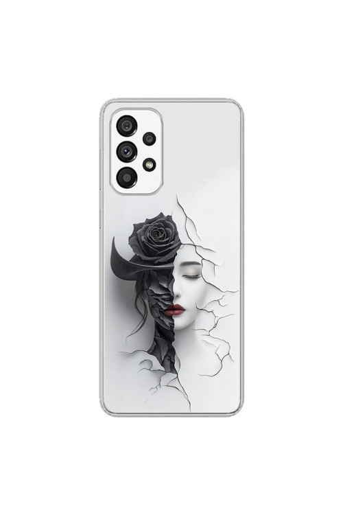 Samsung Galaxy A73 Uyumlu Şeffaf Kılıf Estetik Yüz 4 Tasarımlı