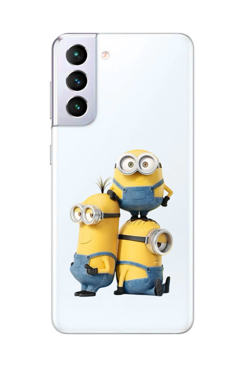 Samsung Galaxy S21+ Uyumlu Şeffaf Kılıf Cartoon Minions 10 Tasarımlı