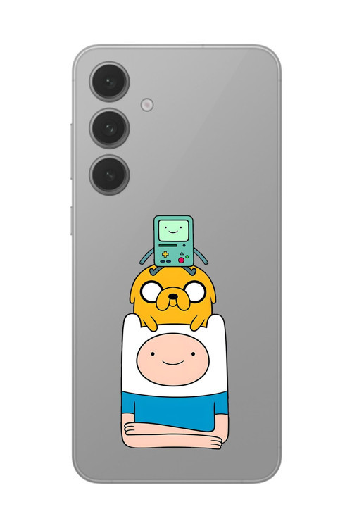Galaxy S24 Uyumlu Şeffaf Kılıf Cartoon Adventure Time 1 Tasarımlı