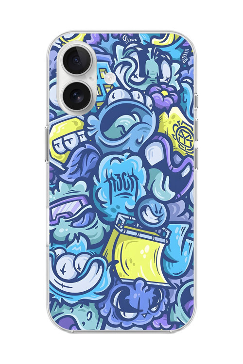 İphone 16 Plus Uyumlu Şeffaf Kılıf Graffiti 9 Tasarımlı