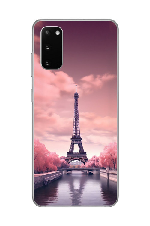 Samsung Galaxy S20+ Uyumlu Şeffaf Kılıf Paris 3 Tasarımlı