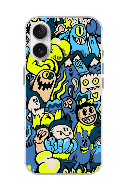 İphone 16 Plus Uyumlu Şeffaf Kılıf Graffiti 11 Tasarımlı