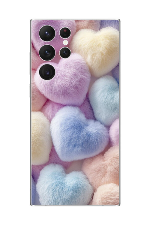 Samsung Galaxy S22 Ultra Uyumlu Şeffaf Kılıf Peluş Tasarımlı