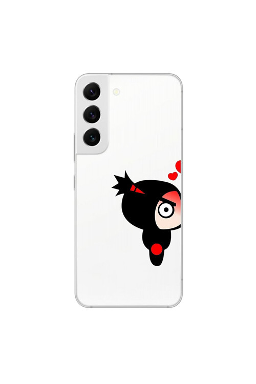 Samsung Galaxy S22 Uyumlu Şeffaf Kılıf Couple Pucca 1 Tasarımlı