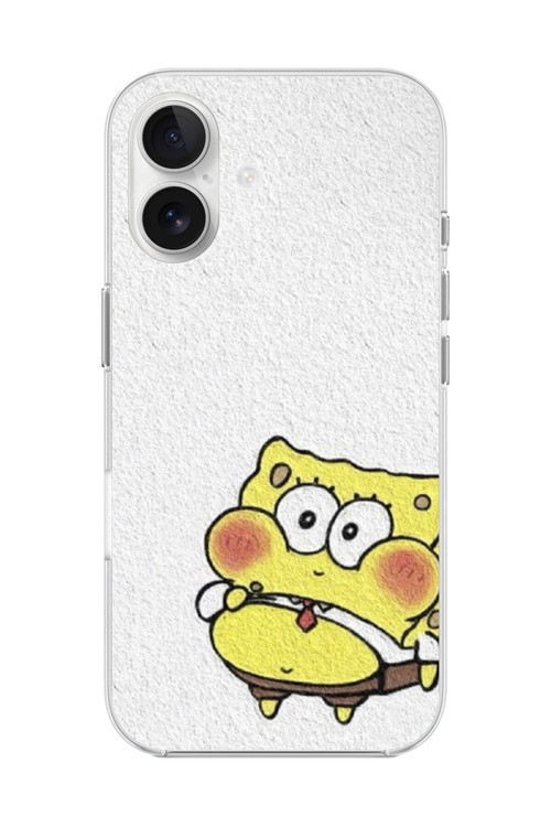 İphone 16 Uyumlu Şeffaf Kılıf Sünger Bob Mini Tasarımlı