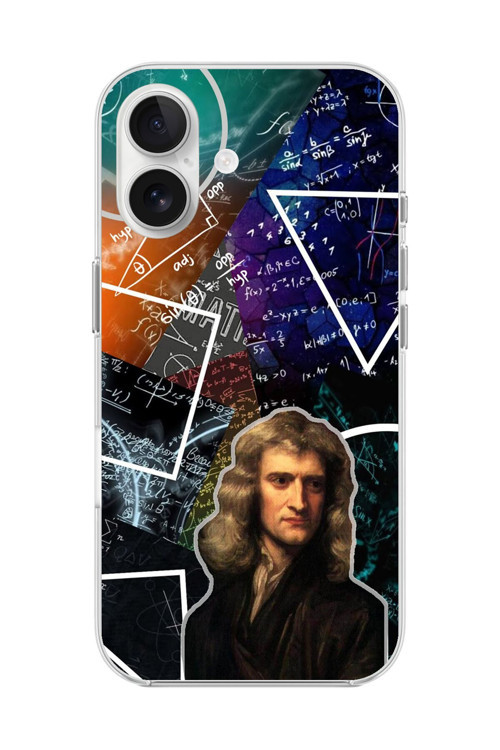 İphone 16 Uyumlu Şeffaf Kılıf Isaac Newton Tasarımlı