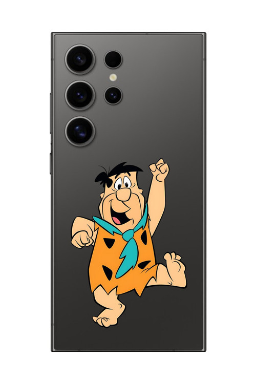 Galaxy S24 Ultra Uyumlu Şeffaf Kılıf Cartoon Çakmaktaş 3 Tasarımlı