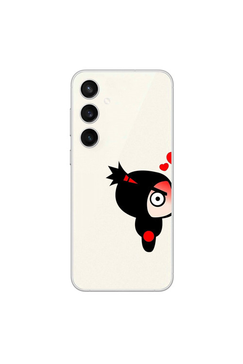 Samsung Galaxy S23+ Uyumlu Şeffaf Kılıf Couple Pucca 1 Tasarımlı