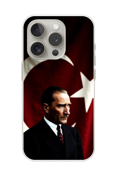 İphone 16 Pro Max Uyumlu Şeffaf Kılıf Atatürk 4 Tasarımlı