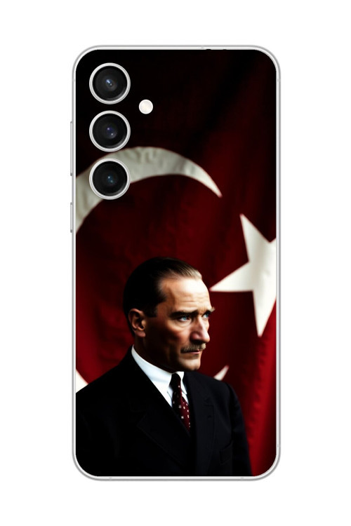 Samsung Galaxy S23 Uyumlu Şeffaf Kılıf Atatürk 4 Tasarımlı