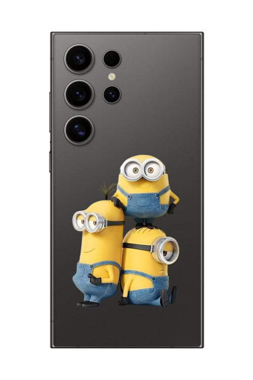 Samsung Galaxy S24 Ultra Uyumlu Şeffaf Kılıf Cartoon Minions 10 Tasarımlı