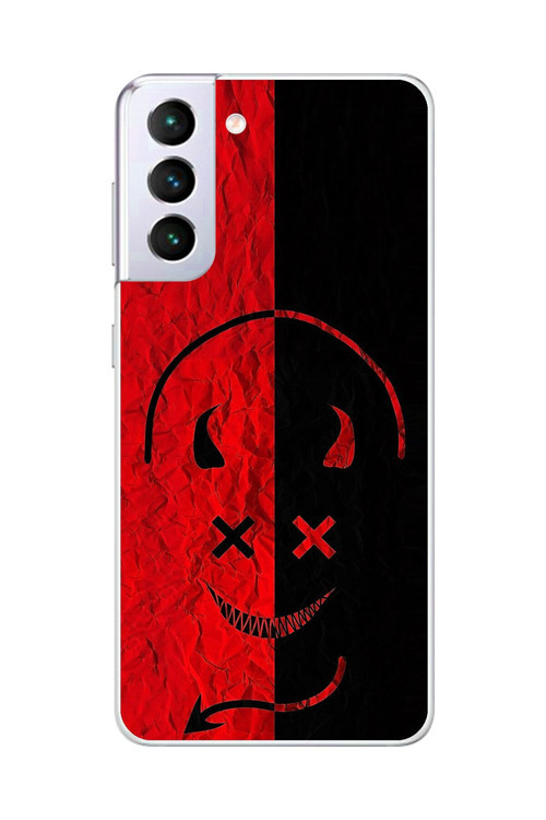 Samsung Galaxy S21+ Uyumlu Şeffaf Kılıf Devil 2 Tasarımlı
