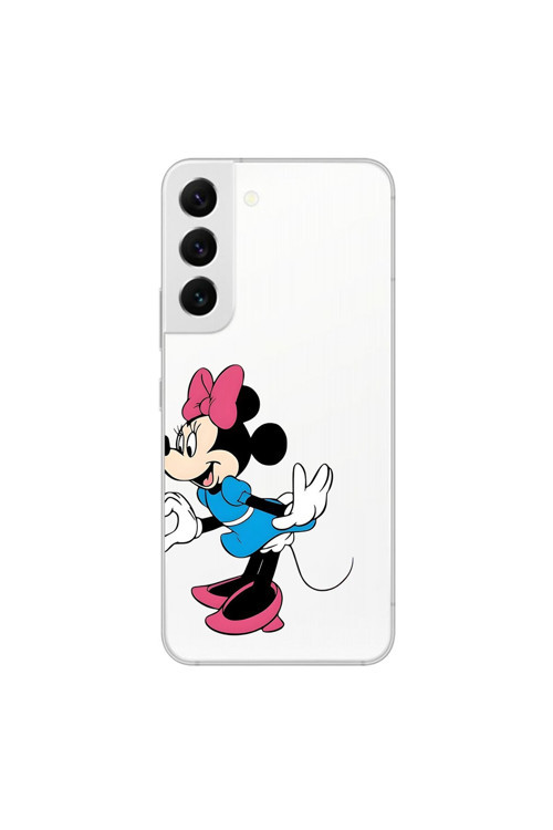 Samsung Galaxy S22 Uyumlu Şeffaf Kılıf Couple Minnie 2 Tasarımlı