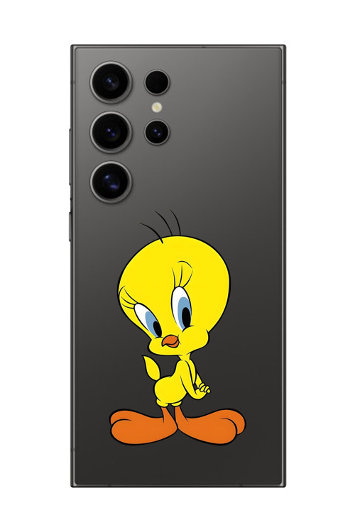 Galaxy S24 Ultra Uyumlu Şeffaf Kılıf Cartoon Tweety 17 Tasarımlı