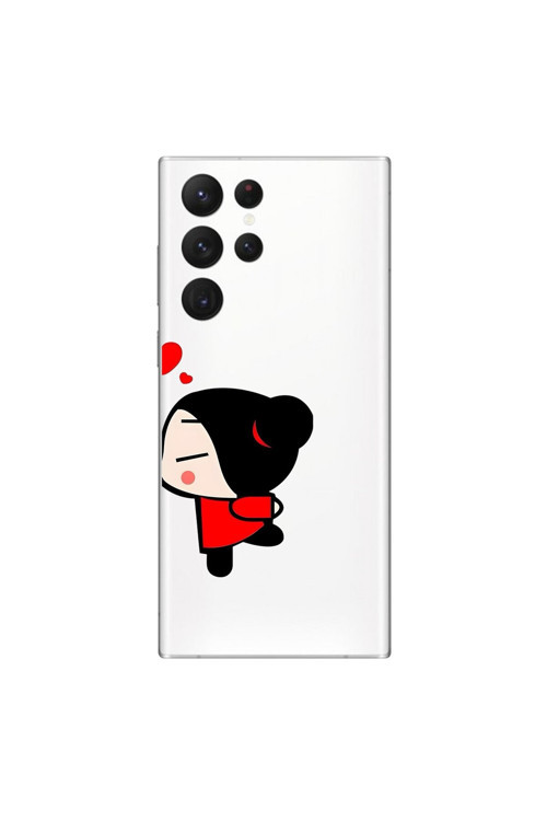 Samsung Galaxy S22 Ultra Uyumlu Şeffaf Kılıf Couple Garry 2 Tasarımlı