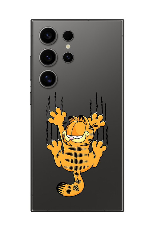 Galaxy S24 Ultra Uyumlu Şeffaf Kılıf Cartoon Garfield 4 Tasarımlı