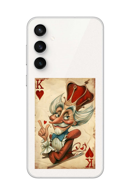 Galaxy S23 Fe Uyumlu Şeffaf Kılıf Kartlar King 4 Tasarımlı
