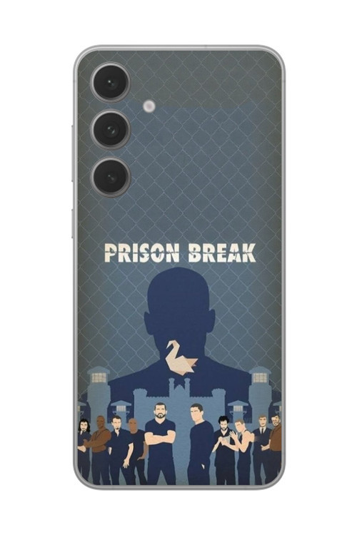 Galaxy S24 Uyumlu Şeffaf Kılıf Prison Break Tasarımlı
