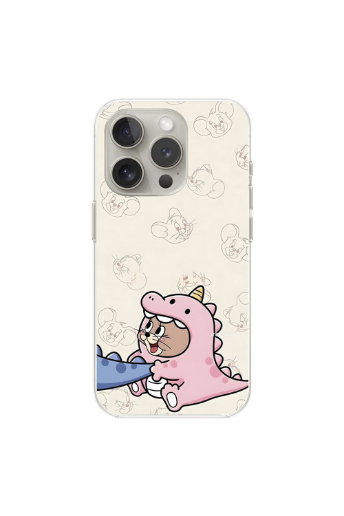 İphone 16 Pro Max Uyumlu Şeffaf Kılıf Couple Jerry 2 Tasarımlı
