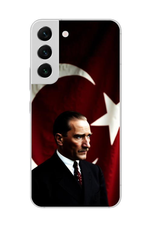 Samsung Galaxy S22+ Uyumlu Şeffaf Kılıf Atatürk 4 Tasarımlı