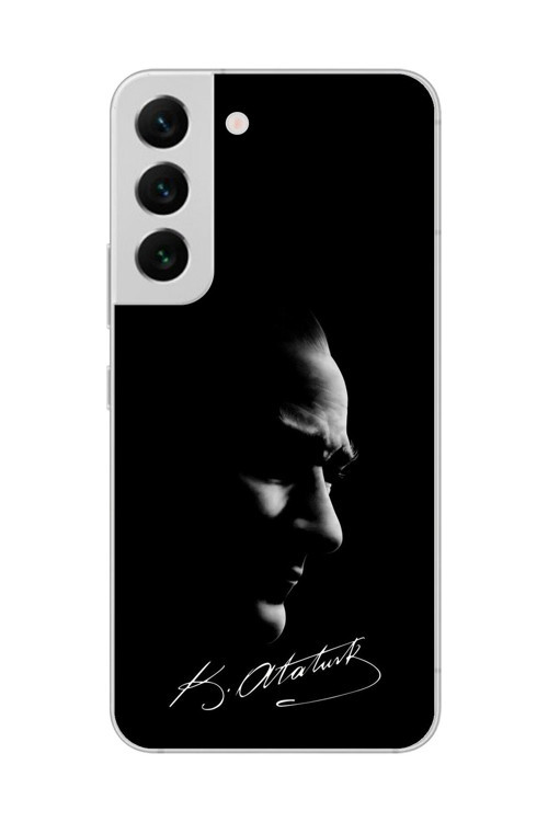 Samsung Galaxy S22+ Uyumlu Şeffaf Kılıf Atatürk 1 Tasarımlı