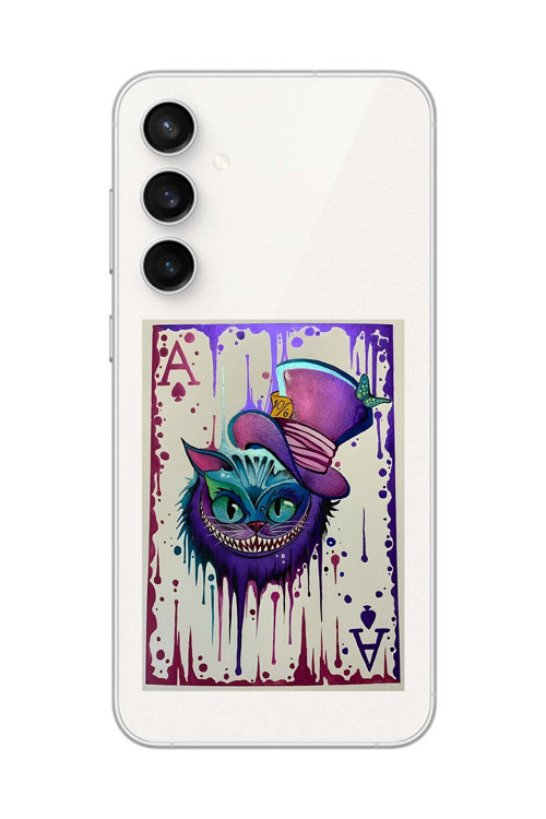 Galaxy S23 Fe Uyumlu Şeffaf Kılıf Kartlar As 1 Tasarımlı