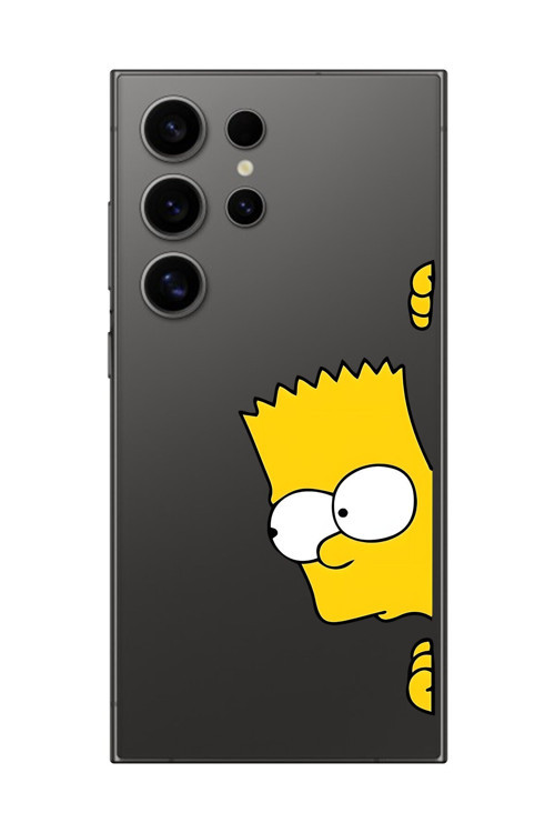 Galaxy S24 Ultra Uyumlu Şeffaf Kılıf Cartoon Bart Simpson 16 Tasarımlı