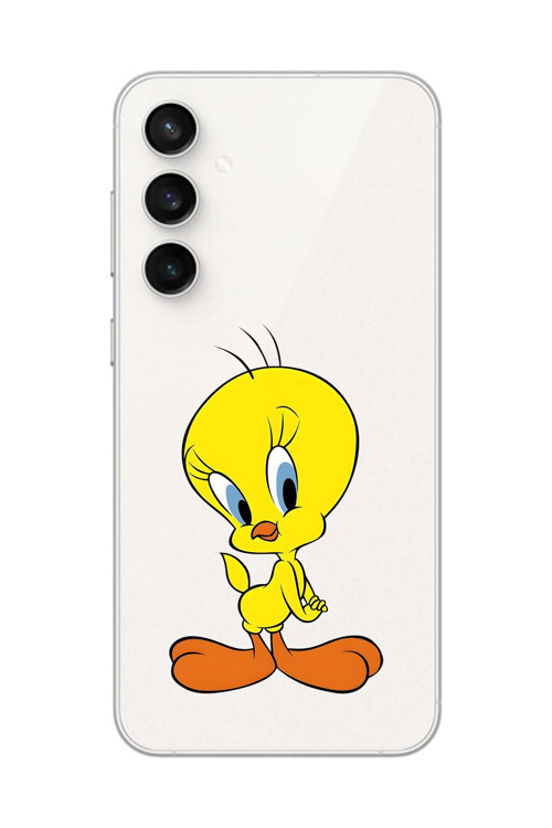 Galaxy S23 Fe Uyumlu Şeffaf Kılıf Cartoon Tweety 17 Tasarımlı
