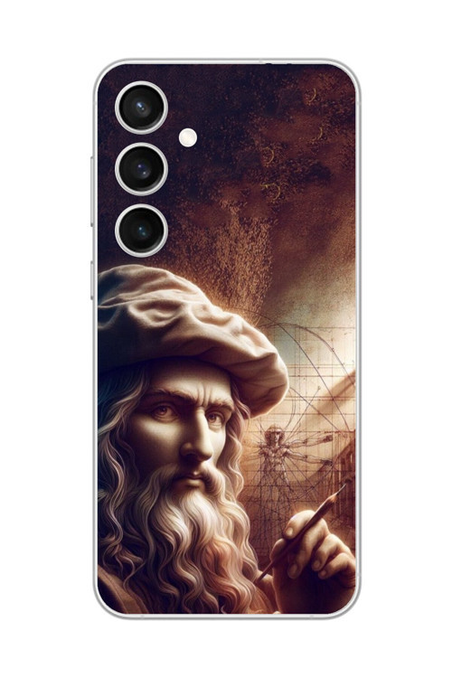 Samsung Galaxy S23+ Uyumlu Şeffaf Kılıf Leonardo Da Vinci Tasarımlı