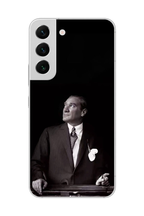 Samsung Galaxy S22+ Uyumlu Şeffaf Kılıf Atatürk 3 Tasarımlı