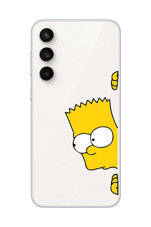 Galaxy S23 Fe Uyumlu Şeffaf Kılıf Cartoon Bart Simpson 16 Tasarımlı