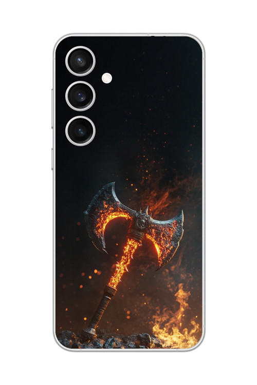 Samsung Galaxy S23+ Uyumlu Şeffaf Kılıf Balta Tasarımlı