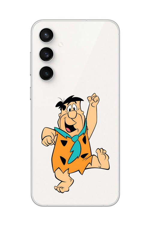 Galaxy S23 Fe Uyumlu Şeffaf Kılıf Cartoon Çakmaktaş 3 Tasarımlı