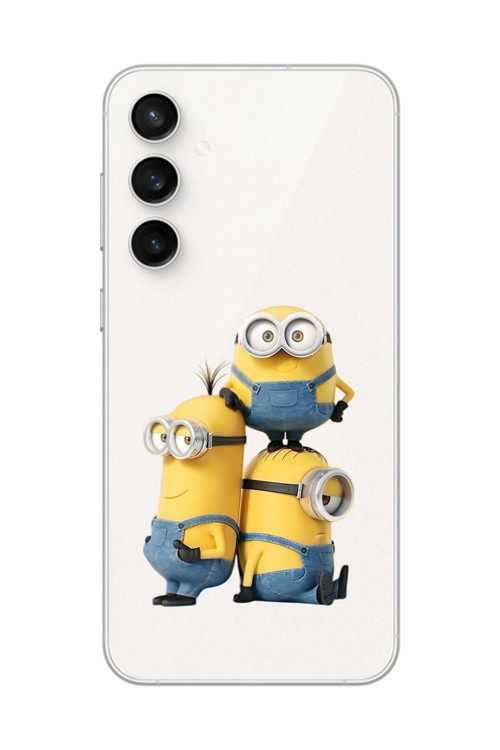 Galaxy S23 Fe Uyumlu Şeffaf Kılıf Cartoon Minions 10 Tasarımlı