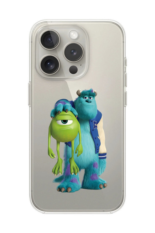 İphone 13 Pro Max Uyumlu Şeffaf Kılıf Cartoon Sevimli Canavarlar 15 Tasarımlı
