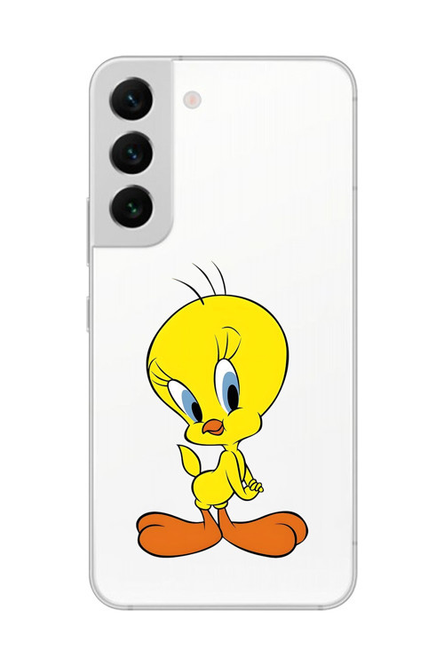 Galaxy S22+ Uyumlu Şeffaf Kılıf Cartoon Tweety 17 Tasarımlı
