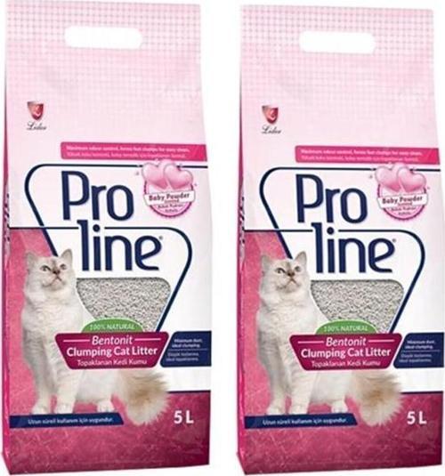 Doğal Topaklanan Baby Powder Kokulu Kedi Kumu 5 Lt 2 Adet
