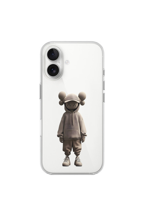 İphone 16 Uyumlu Şeffaf Kılıf No Face 3 Tasarımlı