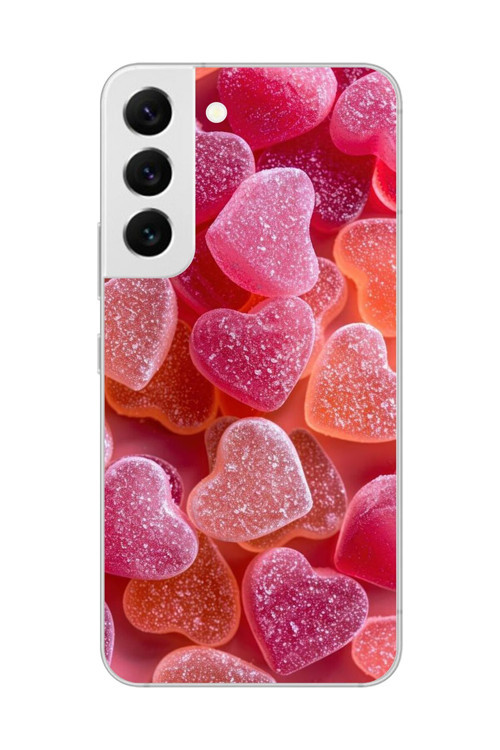 Samsung Galaxy S22 Uyumlu Şeffaf Kılıf Şeker Tasarımlı