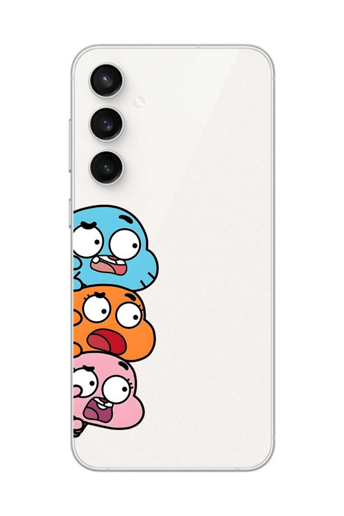 Galaxy S23 Fe Uyumlu Şeffaf Kılıf Cartoon Gumball 6 Tasarımlı