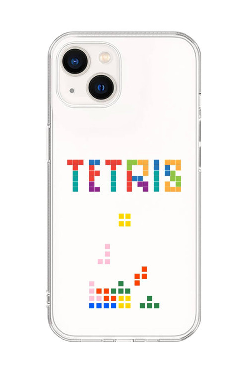 İphone 13 Mini Uyumlu Şeffaf Kılıf 3 Tetris Tasarımlı