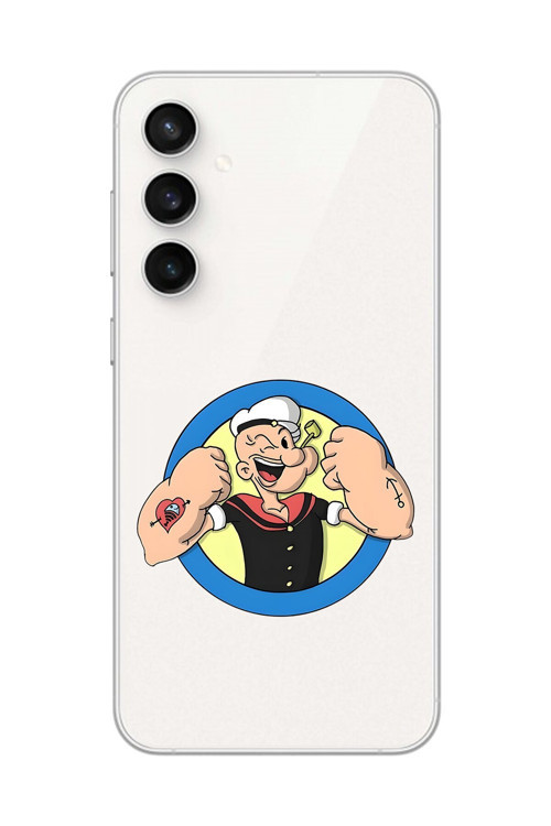 Galaxy S23 Fe Uyumlu Şeffaf Kılıf Cartoon Popeye 12 Tasarımlı