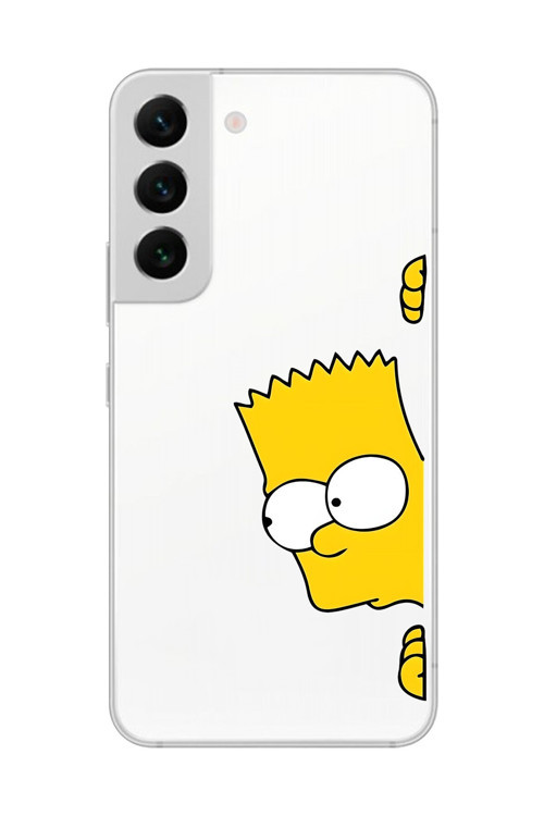 Galaxy S22+ Uyumlu Şeffaf Kılıf Cartoon Bart Simpson 16 Tasarımlı