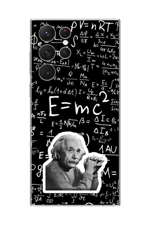 Samsung Galaxy S22 Ultra Uyumlu Şeffaf Kılıf Albert Einstein Tasarımlı