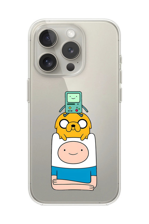 İphone 13 Pro Uyumlu Şeffaf Kılıf Cartoon Adventure Time 1 Tasarımlı