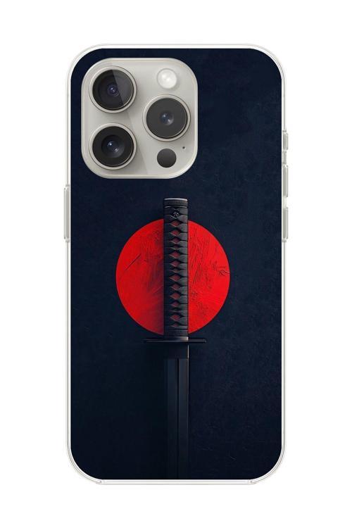 İphone 13 Pro Max Uyumlu Şeffaf Kılıf Samuray Kılıcı Tasarımlı