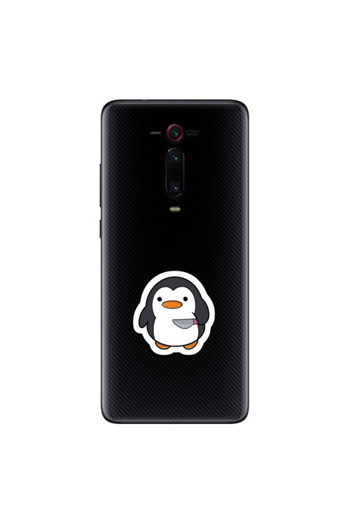 Xiaomi Mi 9T Uyumlu Şeffaf Kılıf Couple Penguen 2 Tasarımlı