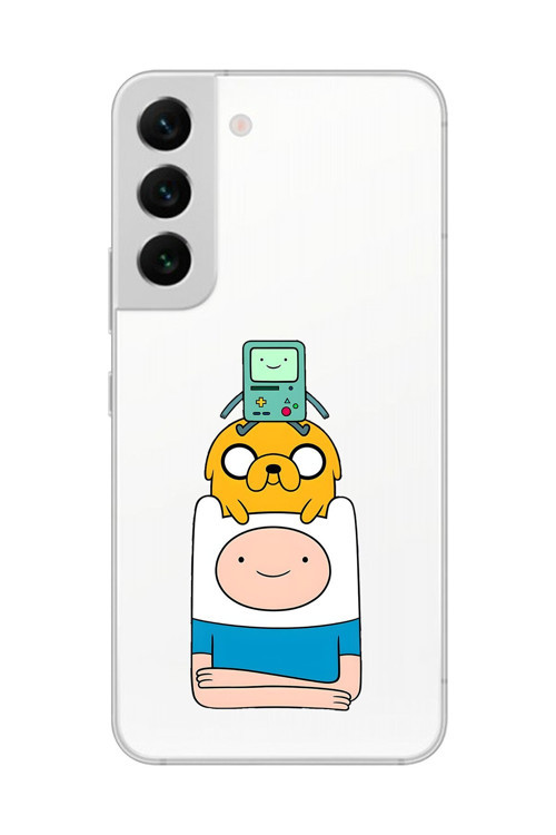 Galaxy S22+ Uyumlu Şeffaf Kılıf Cartoon Adventure Time 1 Tasarımlı