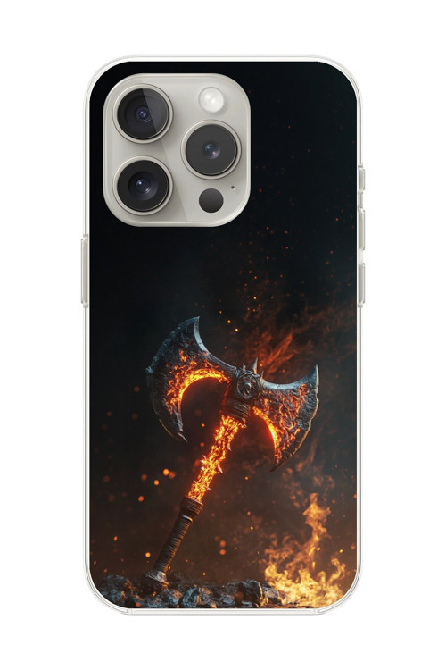İphone 13 Pro Max Uyumlu Şeffaf Kılıf Balta Tasarımlı